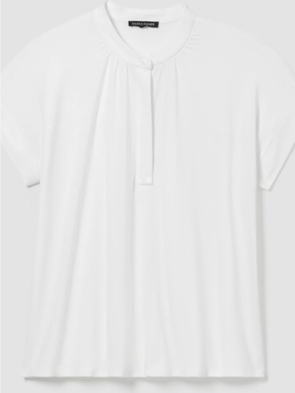 Eileen fisher women’s White fine jersey band collar blouse size 2X - Picture 3 of 10